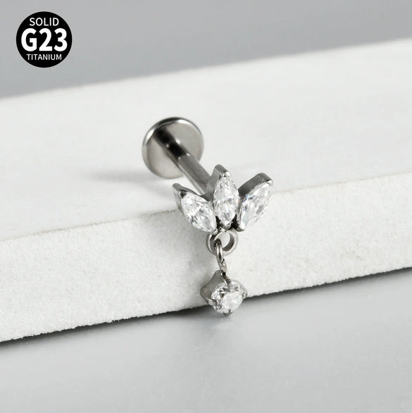 Titanium Lip Nail Ear Nail Puncture Decoration With Tshaped Rod And The Crown Pattern Electroplated