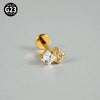 Titanium Lip Nail Ear Nail Puncture Decoration With Tshaped Rod And The Crown Pattern Electroplated