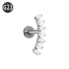 Titanium Lip Ring And Ear Nail Jewelry With Geometric Pattern And Zircon Design