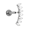 Titanium Lip Ring And Ear Nail Jewelry With Geometric Pattern And Zircon Design
