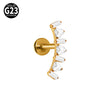 Titanium Lip Ring And Ear Nail Jewelry With Geometric Pattern And Zircon Design