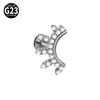 Titanium Lip Ring And Ear Nail Jewelry With Geometric Pattern And Zircon Design