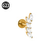 Titanium Lip Ring And Ear Nail Jewelry With Geometric Pattern And Zircon Design