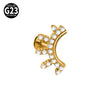 Titanium Lip Ring And Ear Nail Jewelry With Geometric Pattern And Zircon Design