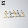 Titanium Lip Ring And Ear Nail Jewelry With Geometric Pattern And Zircon Design