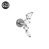 Titanium Lip Ring And Ear Nail Jewelry With Geometric Pattern And Zircon Design