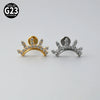 Titanium Lip Ring And Ear Nail Jewelry With Geometric Pattern And Zircon Design