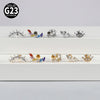 Titanium Marquise Curved Lip Nail Fivestar Electroplated Earrings And Lip Ring With Wave Pattern