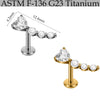 Titanium Marquise Curved Lip Nail Fivestar Electroplated Earrings And Lip Ring With Wave Pattern