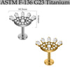 Titanium Marquise Curved Lip Nail Fivestar Electroplated Earrings And Lip Ring With Wave Pattern