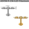 Titanium Marquise Curved Lip Nail Fivestar Electroplated Earrings And Lip Ring With Wave Pattern