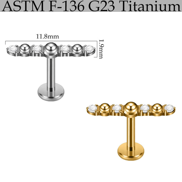 Titanium Marquise Curved Lip Nail Fivestar Electroplated Earrings And Lip Ring With Wave Pattern