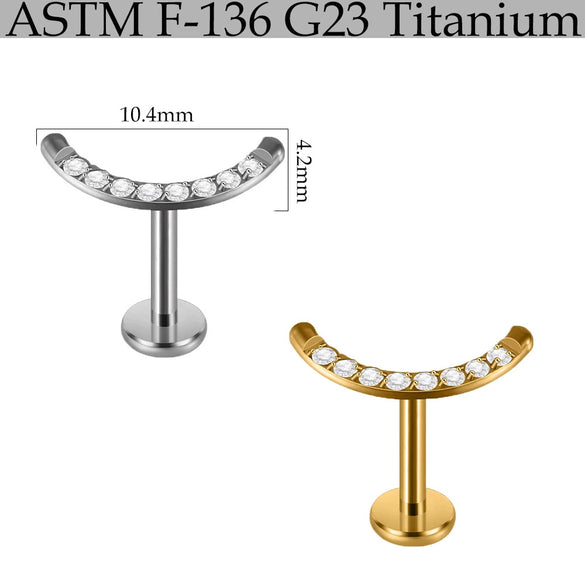 Titanium Marquise Curved Lip Nail Fivestar Electroplated Earrings And Lip Ring With Wave Pattern