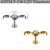Titanium Marquise Curved Lip Nail Fivestar Electroplated Earrings And Lip Ring With Wave Pattern