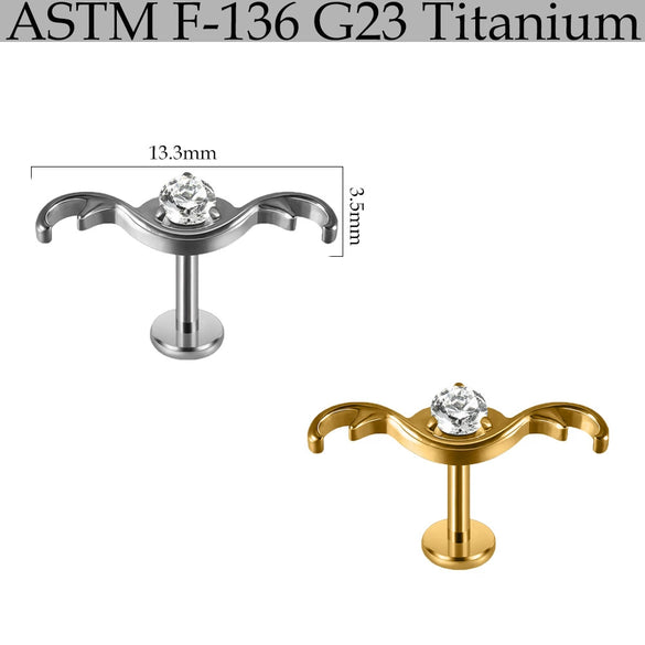 Titanium Marquise Curved Lip Nail Fivestar Electroplated Earrings And Lip Ring With Wave Pattern