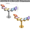 Titanium Marquise Curved Lip Nail Fivestar Electroplated Earrings And Lip Ring With Wave Pattern