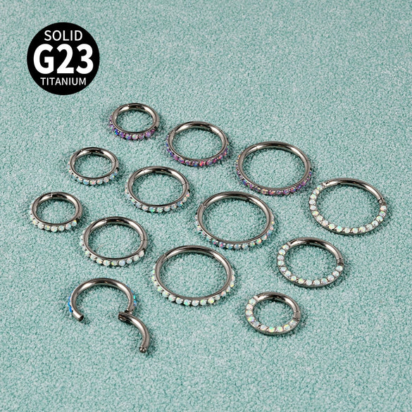 Titanium Multiuse Ring And Earrings With Geometric Design And Electroplating