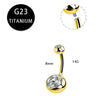 Titanium Navel Ring Ball Shape Unisex Body Piercing Jewelry Inlaid With Zircon