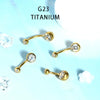 Titanium Navel Ring Ball Shape Unisex Body Piercing Jewelry Inlaid With Zircon