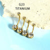 Titanium Navel Ring Ball Shape Unisex Body Piercing Jewelry Inlaid With Zircon