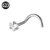 Titanium Nose Ring Zircon Heart Shape Body Piercing Decoration