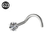 Titanium Nose Ring Zircon Heart Shape Body Piercing Decoration
