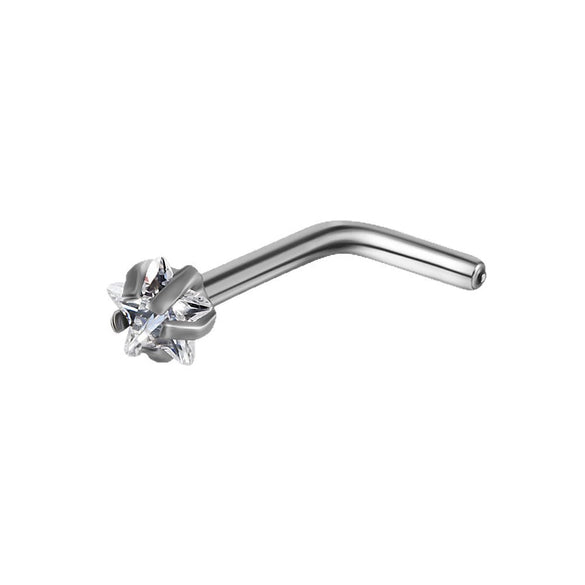 Titanium Nose Ring Zircon Heart Shape Body Piercing Decoration