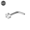 Titanium Nose Ring Zircon Heart Shape Body Piercing Decoration