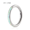 Titanium Precision Inlaid Opal Round Nose Ring And Earrings Unisex Piercing Jewelry