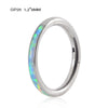 Titanium Precision Inlaid Opal Round Nose Ring And Earrings Unisex Piercing Jewelry
