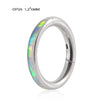 Titanium Precision Inlaid Opal Round Nose Ring And Earrings Unisex Piercing Jewelry