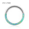 Titanium Precision Inlaid Opal Round Nose Ring And Earrings Unisex Piercing Jewelry