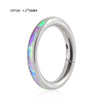 Titanium Precision Inlaid Opal Round Nose Ring And Earrings Unisex Piercing Jewelry