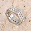 Titanium Ring U Shape Geometric Retro Style Electroplated