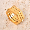 Titanium Ring U Shape Geometric Retro Style Electroplated