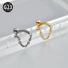 Titanium Seahorse And Flower Pattern Electroplated Curved Chain Earrings Fashion Unisex
