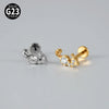 Titanium Seahorse And Flower Pattern Electroplated Curved Chain Earrings Fashion Unisex
