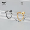 Titanium Seahorse And Flower Pattern Electroplated Curved Chain Earrings Fashion Unisex