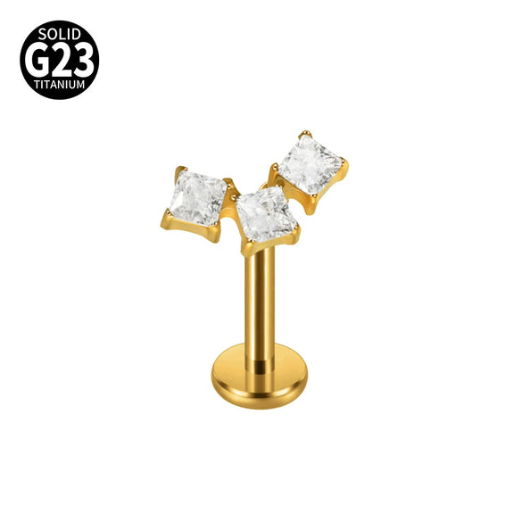 Titanium Star Shaped Lip Nails And Ear Bone Nails Electroplated Puncture Jewelry