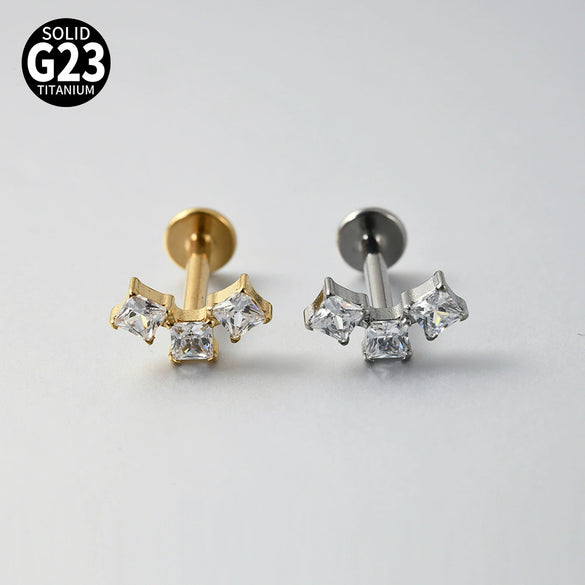 Titanium Star Shaped Lip Nails And Ear Bone Nails Electroplated Puncture Jewelry