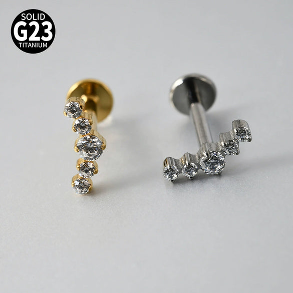 Titanium Star Shaped Lip Nails And Ear Bone Nails Electroplated Puncture Jewelry