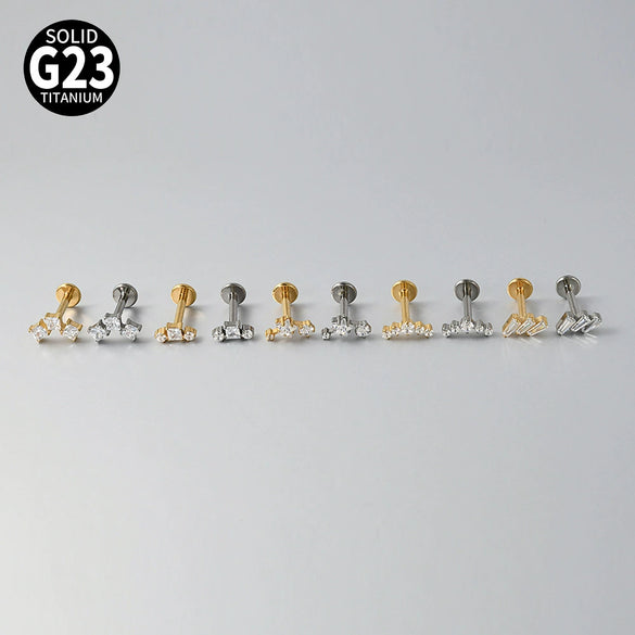 Titanium Star Shaped Lip Nails And Ear Bone Nails Electroplated Puncture Jewelry