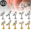 Titanium Star Shaped Lip Nails And Ear Bone Nails Electroplated Puncture Jewelry