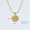 Titanium Steel 14K Gold Plated Elegant Classical Lady Plating Inlay Geometric Devil'S Eye Natural Stone Pendant Necklace