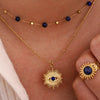 Titanium Steel 14K Gold Plated Elegant Classical Lady Plating Inlay Geometric Devil'S Eye Natural Stone Pendant Necklace