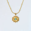 Titanium Steel 14K Gold Plated Elegant Classical Lady Plating Inlay Geometric Devil'S Eye Natural Stone Pendant Necklace
