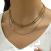 Titanium Steel 14K Gold Plated Simple Style Plating Solid Color Three Layer Necklace
