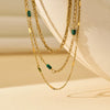 Titanium Steel 14K Gold Plated Simple Style Plating Solid Color Three Layer Necklace