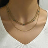 Titanium Steel 14K Gold Plated Simple Style Plating Solid Color Three Layer Necklace