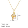 Titanium Steel 18K Gold Plated Casual Simple Style Conch Shell Polishing Plating Inlay Artificial Rhinestones Pendant Necklace